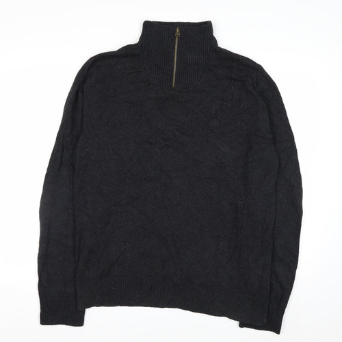 Fat Face Men’s Grey 1/2 Zip Cotton Cashmere Jumper L