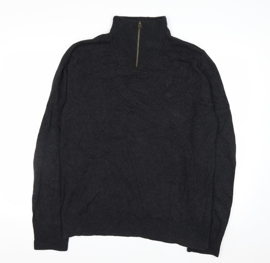 Fat Face Men’s Grey 1/2 Zip Cotton Cashmere Jumper L