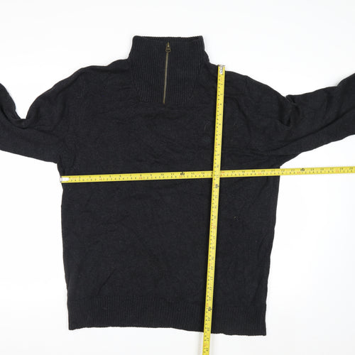 Fat Face Men’s Grey 1/2 Zip Cotton Cashmere Jumper L