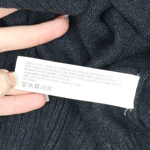 Fat Face Men’s Grey 1/2 Zip Cotton Cashmere Jumper L
