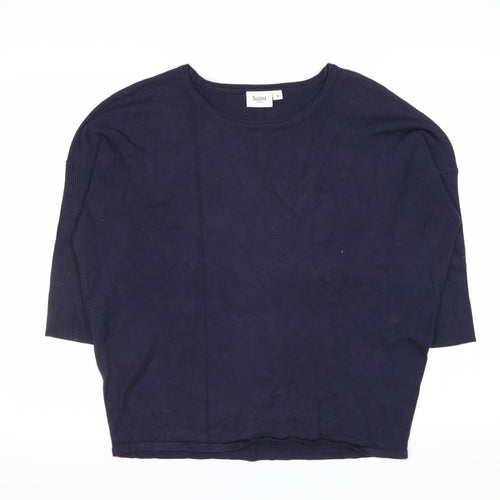 Saint Tropez Women's Blue Relaxed Fit Knit Pullover Jumper M