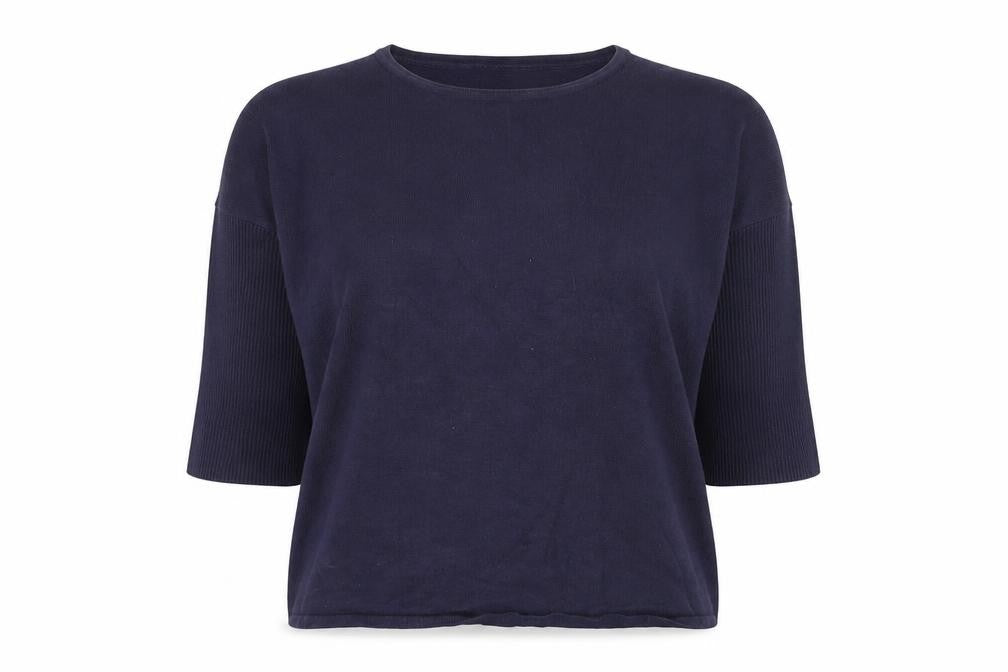 Front view of Saint Tropez Women's Blue Relaxed Fit Knit jumper M