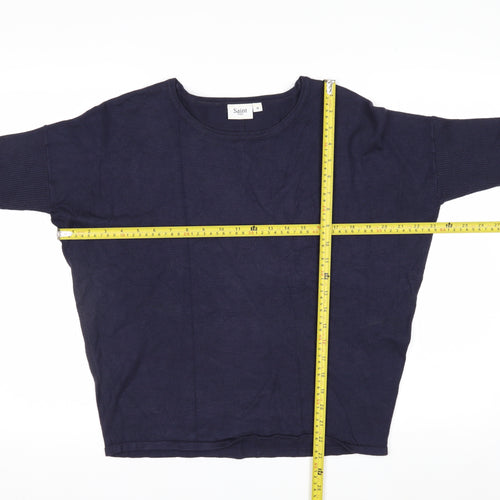 Saint Tropez Women's Blue Relaxed Fit Knit Pullover Jumper M