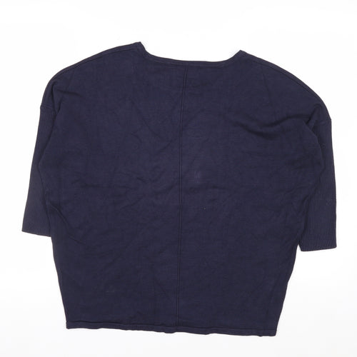 Saint Tropez Women's Blue Relaxed Fit Knit Pullover Jumper M