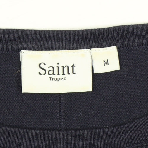Saint Tropez Women's Blue Relaxed Fit Knit Pullover Jumper M