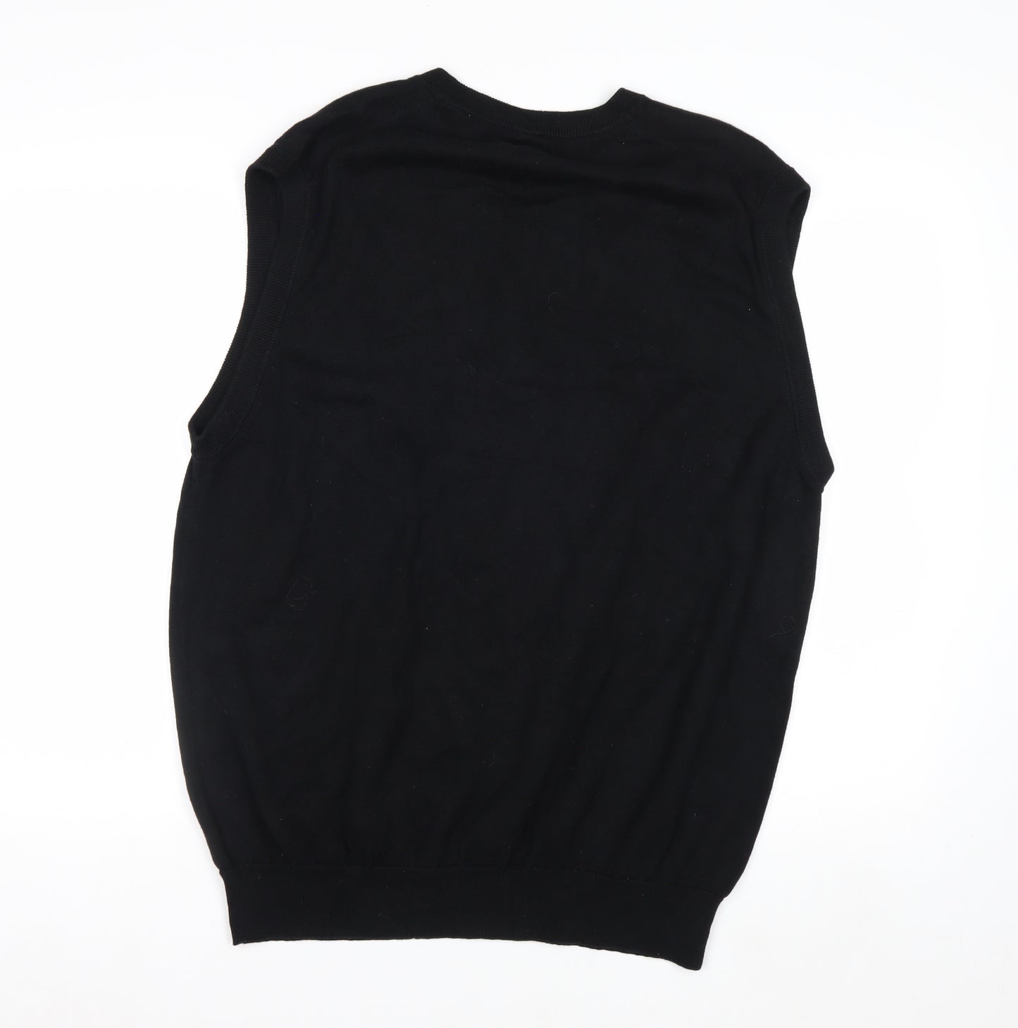 Chaps Men's Black Cotton V-Neck Sleeveless Jumper Vest XL