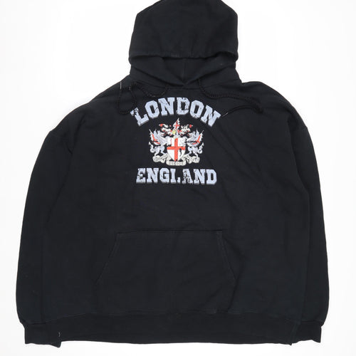 Hanes Men's Black London England Pullover Hoodie XL Fleece