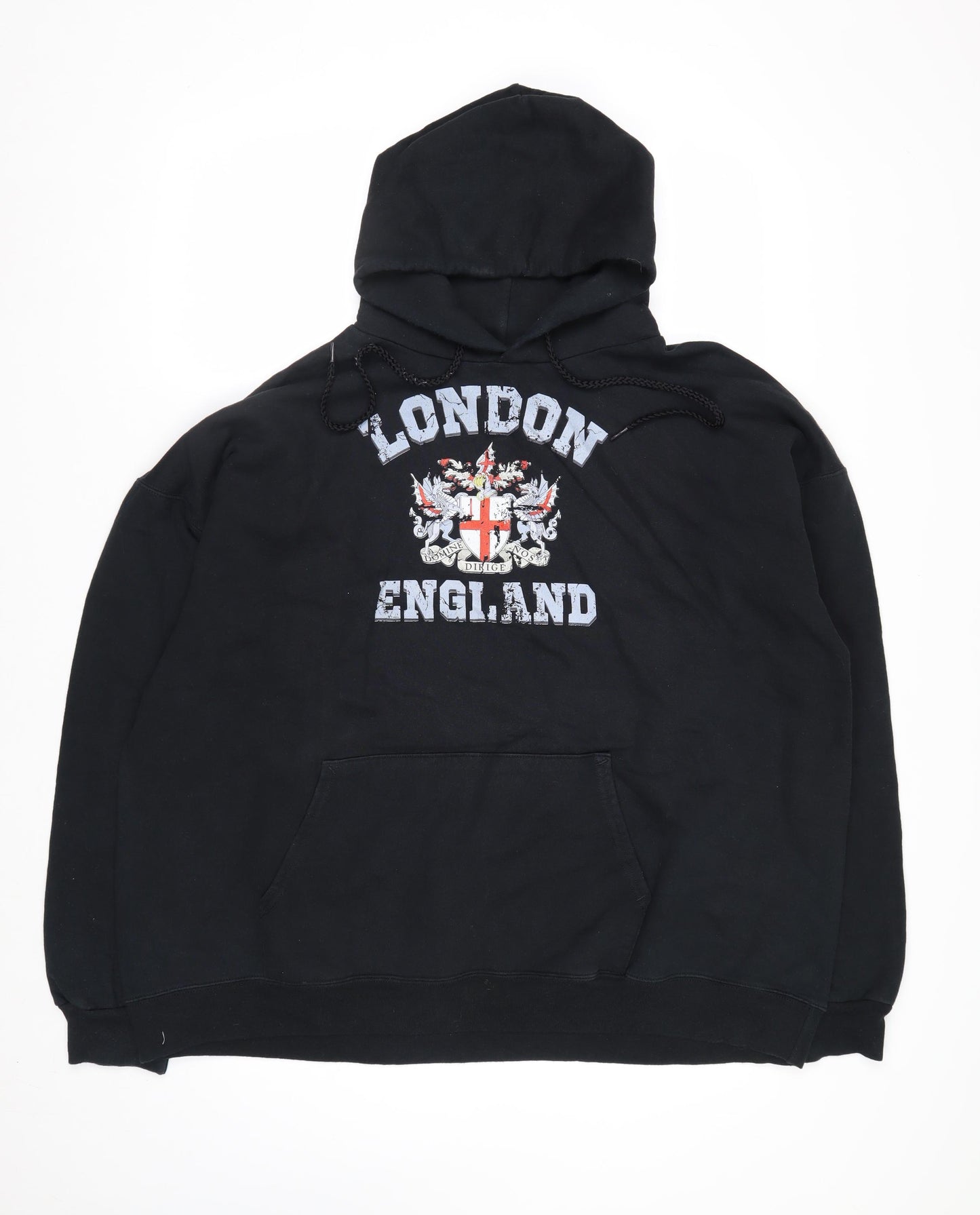Hanes Men's Black London England Pullover Hoodie XL Fleece