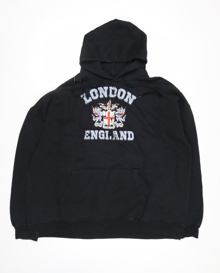 Hanes Men's Black London England Pullover Hoodie XL Fleece