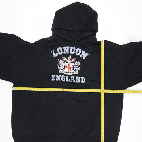 Hanes Men's Black London England Pullover Hoodie XL Fleece