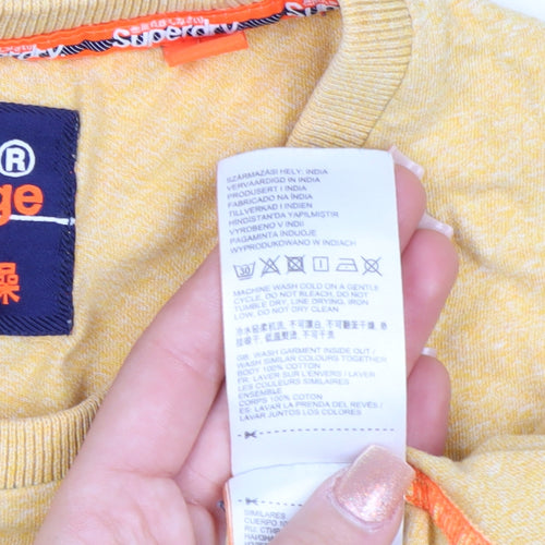 Superdry Men's Yellow Medium Orange Label Crew Neck T-Shirt