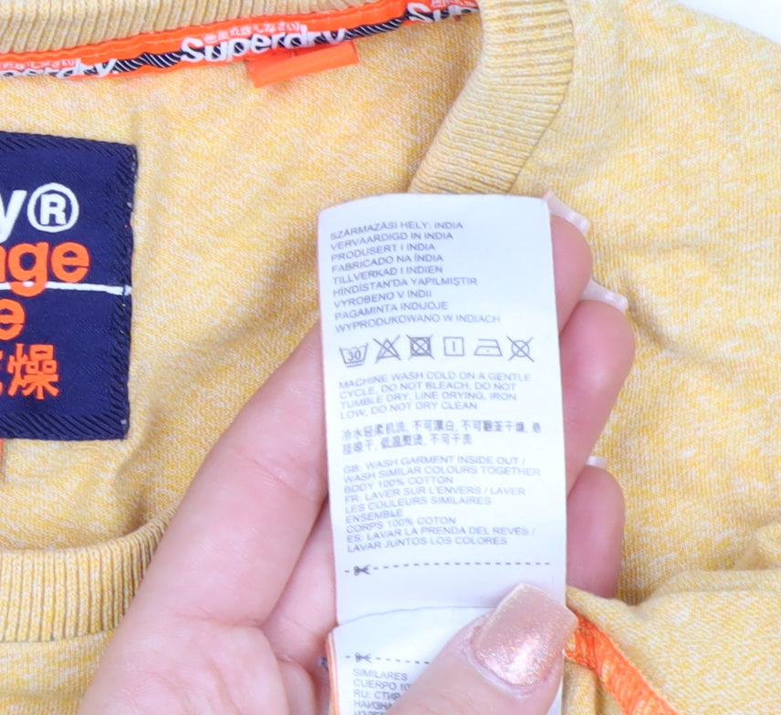 Superdry Men's Yellow Medium Orange Label Crew Neck T-Shirt