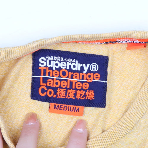 Superdry Men's Yellow Medium Orange Label Crew Neck T-Shirt