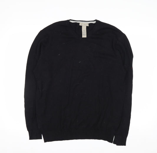 Retreat Men's Black Cotton Crew Neck Pullover Jumper Size M