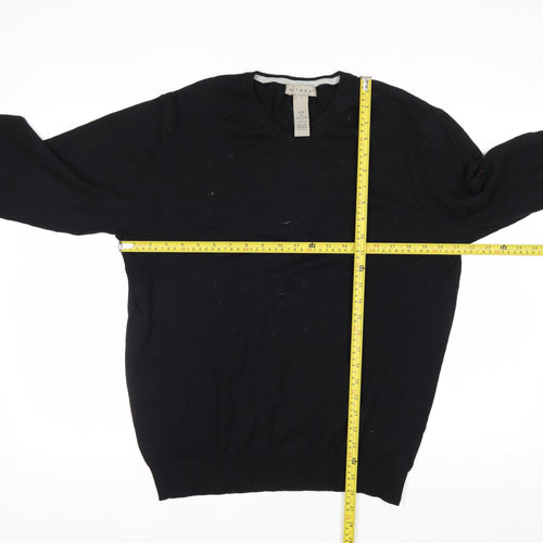 Retreat Men's Black Cotton Crew Neck Pullover Jumper Size M