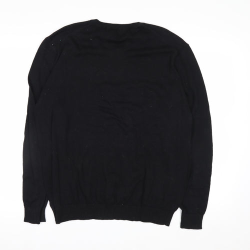 Retreat Men's Black Cotton Crew Neck Pullover Jumper Size M