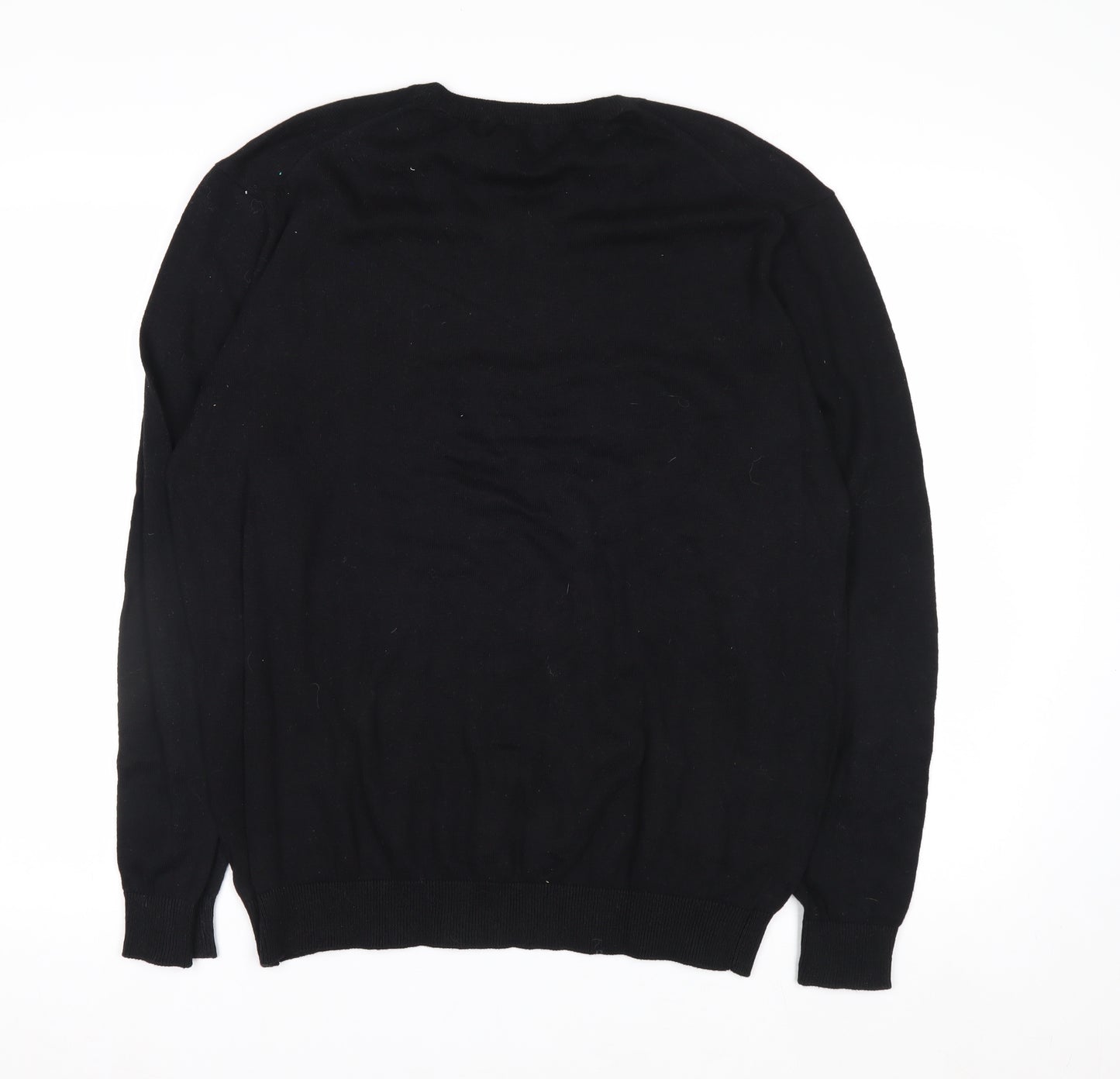 Retreat Men's Black Cotton Crew Neck Pullover Jumper Size M