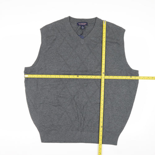 Roundtree & Yorke Men's Grey Cotton Argyle V-Neck Vest XL