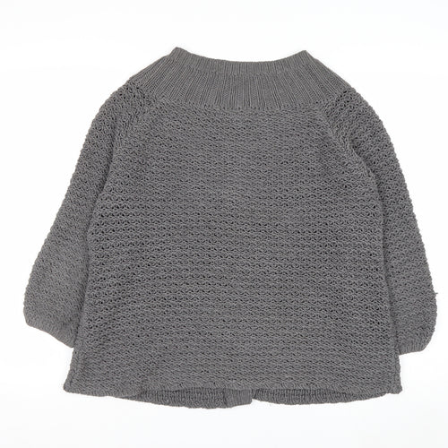 Marks and Spencer Women Grey Size 12 Button Knit Cardigan