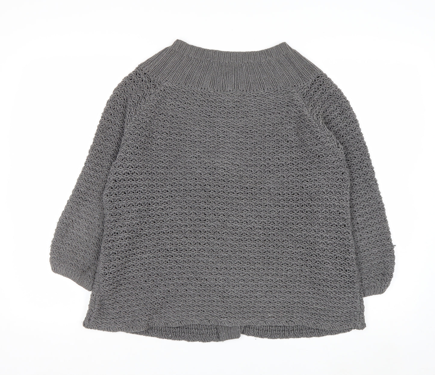 Marks and Spencer Women Grey Size 12 Button Knit Cardigan