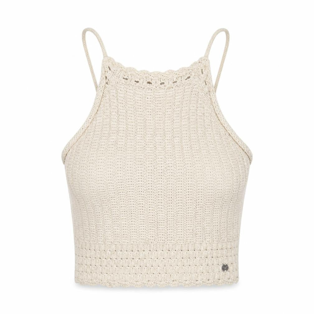 Hollister Women’s Beige Crochet Knit Sleeveless Vest XS