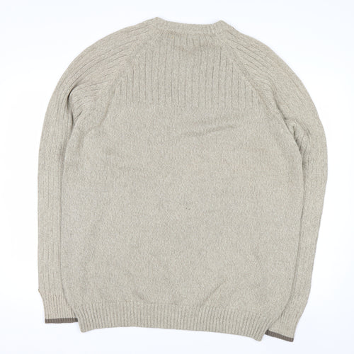 Columbia Men's Beige Cotton V-Neck Jumper XL Classic Fit