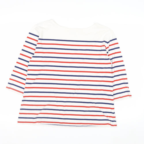 Seasalt Women’s Multicoloured Striped Sailor Top UK 14 3/4 Sleeve Cotton