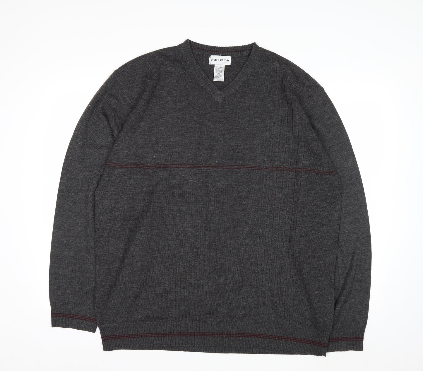 Pierre Cardin Men's Grey XL V-Neck Pullover Jumper
