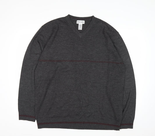 Pierre Cardin Men's Grey XL V-Neck Pullover Jumper