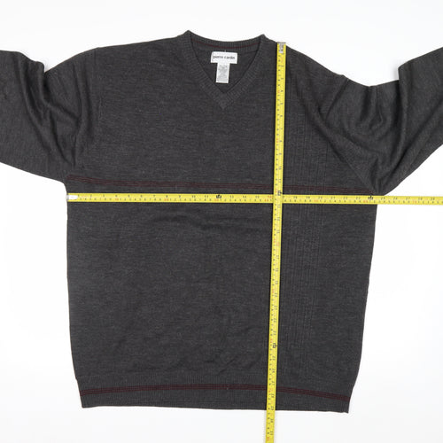 Pierre Cardin Men's Grey XL V-Neck Pullover Jumper