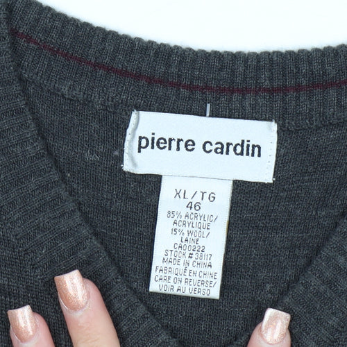 Pierre Cardin Men's Grey XL V-Neck Pullover Jumper