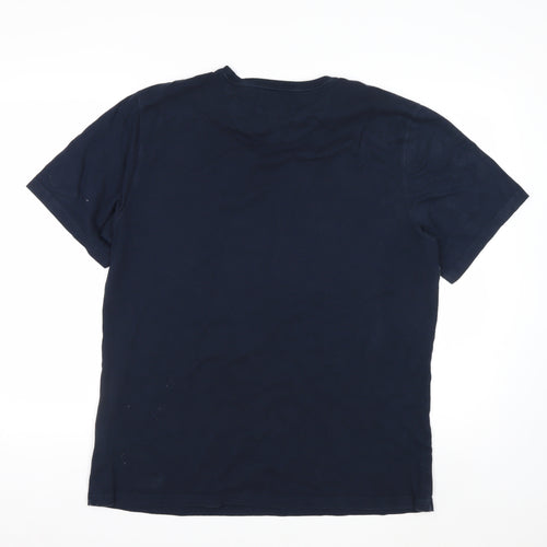 Barbour Men's Blue Striped Cotton Crew Neck T-Shirt XL Tailored Fit