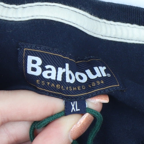 Barbour Men's Blue Striped Cotton Crew Neck T-Shirt XL Tailored Fit