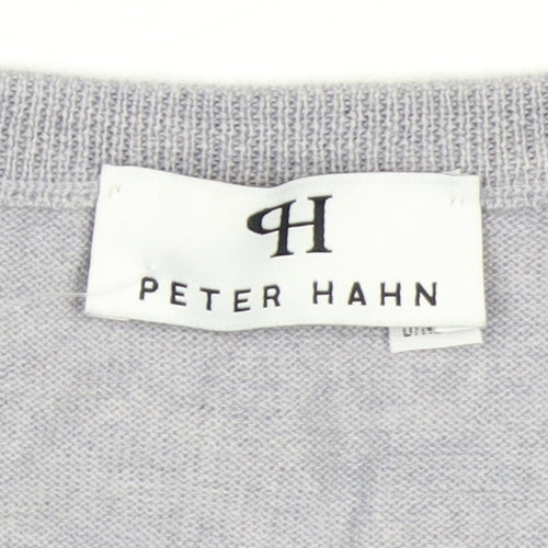 Peter Hahn Women's Grey V-Neck Pure Wool Jumper Size 20