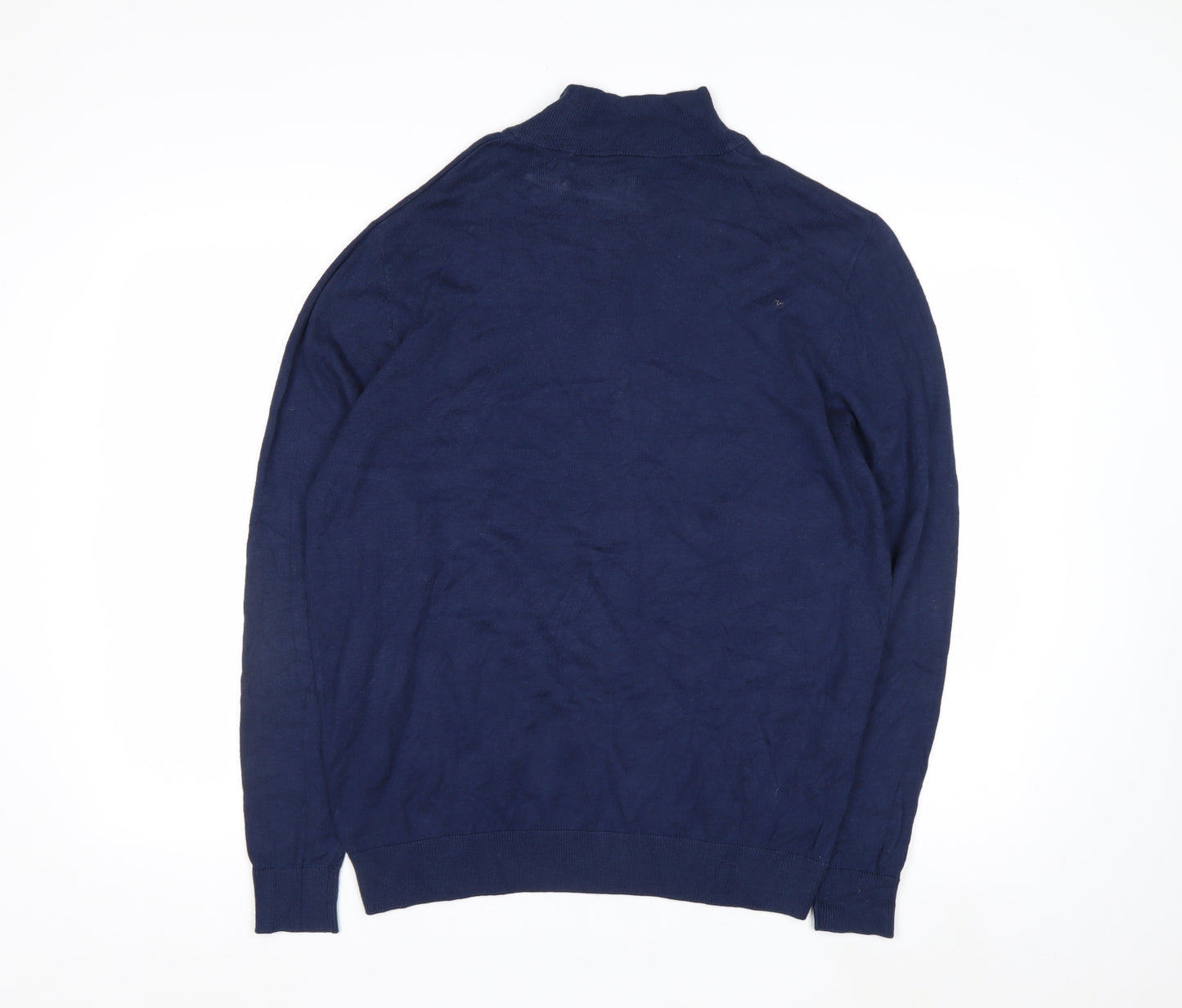 PGA TOUR Men's Blue Argyle 1/4 Zip Golf Jumper Size M
