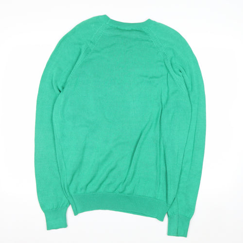 Parkhurst Men's Green Cotton Crew Neck Jumper M Vintage Classic Knit
