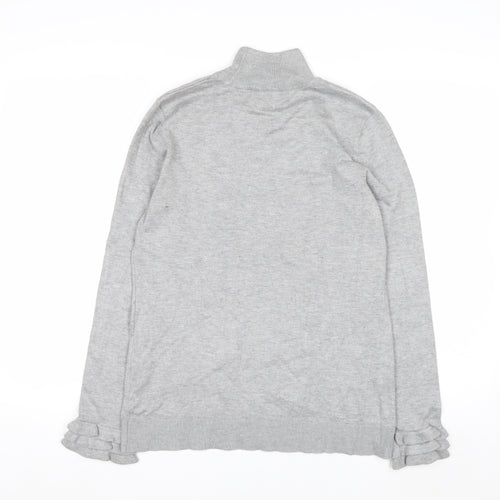 Calvin Klein Women's Grey Roll Neck Knit Jumper Size S
