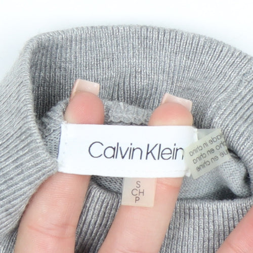 Calvin Klein Women's Grey Roll Neck Knit Jumper Size S