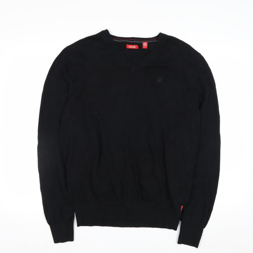 IZOD Men's Black Cotton V-Neck Pullover Jumper Size M