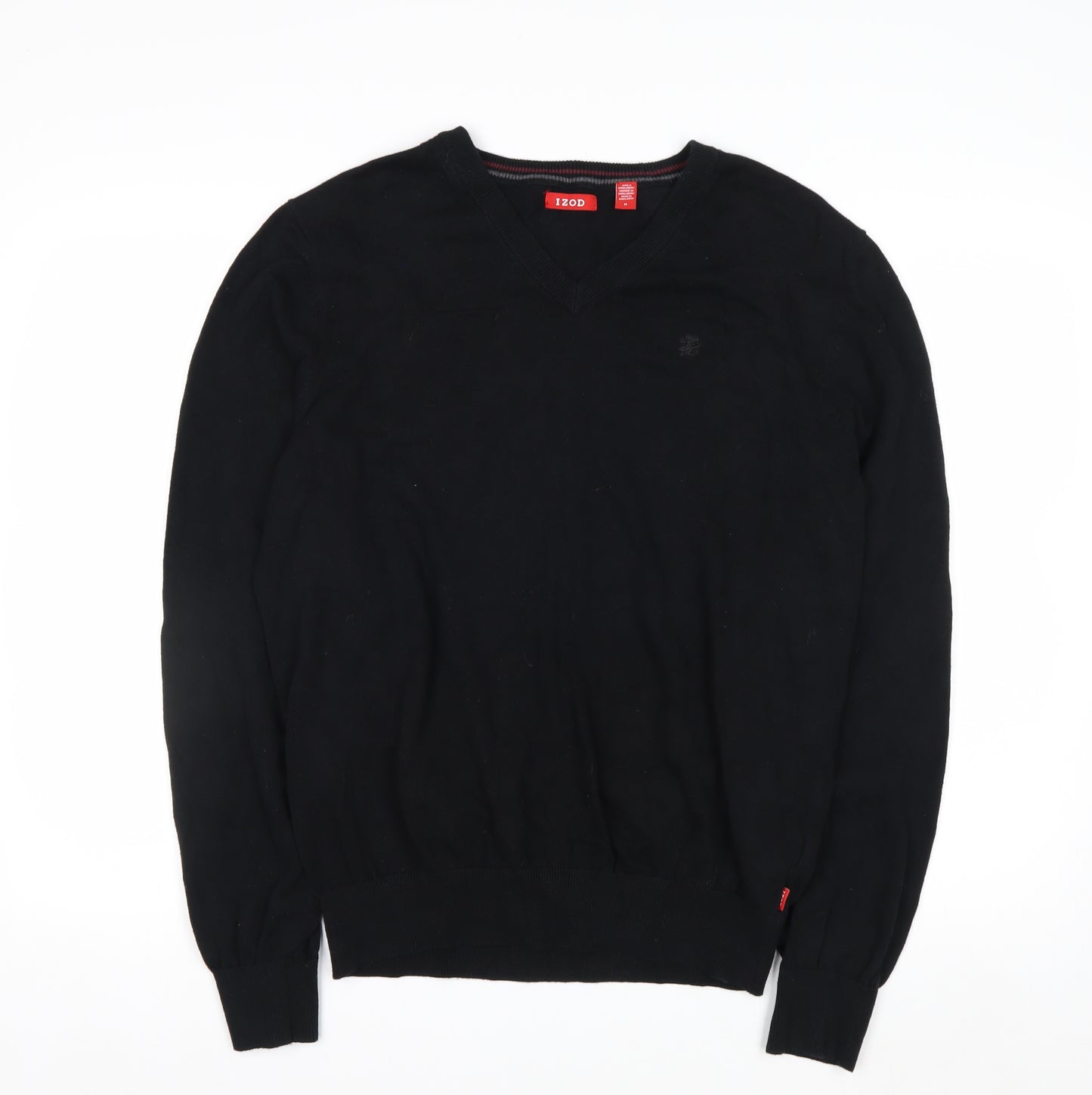 IZOD Men's Black Cotton V-Neck Pullover Jumper Size M