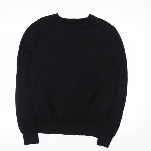 IZOD Men's Black Cotton V-Neck Pullover Jumper Size M