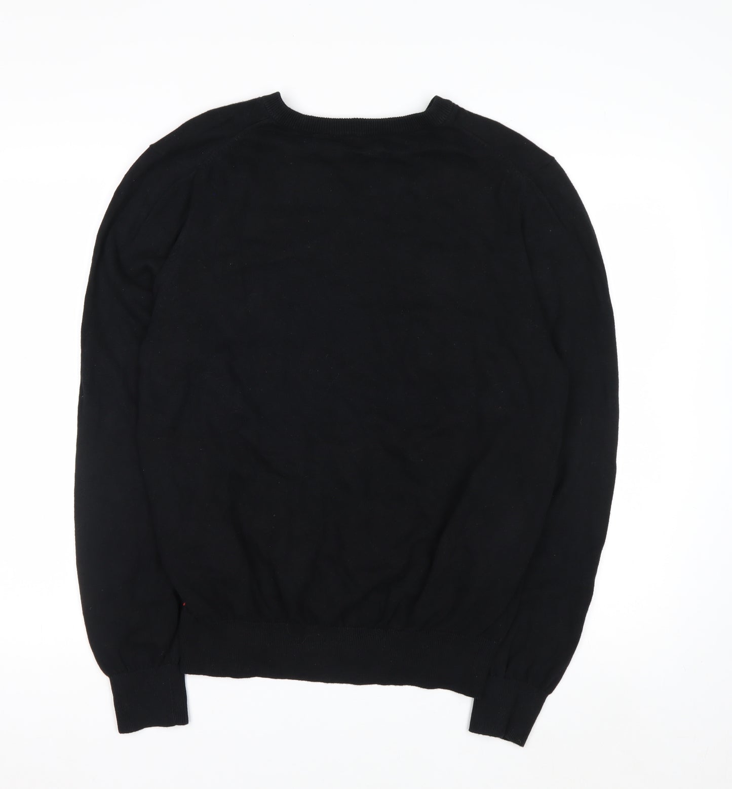 IZOD Men's Black Cotton V-Neck Pullover Jumper Size M
