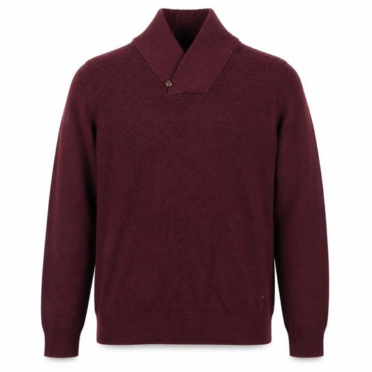 Front view of Chaps Men's Red Cotton Collared jumper, size L