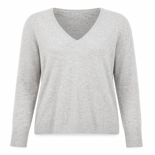 Ann Taylor Women Grey 100% Cashmere V-Neck Jumper Size S