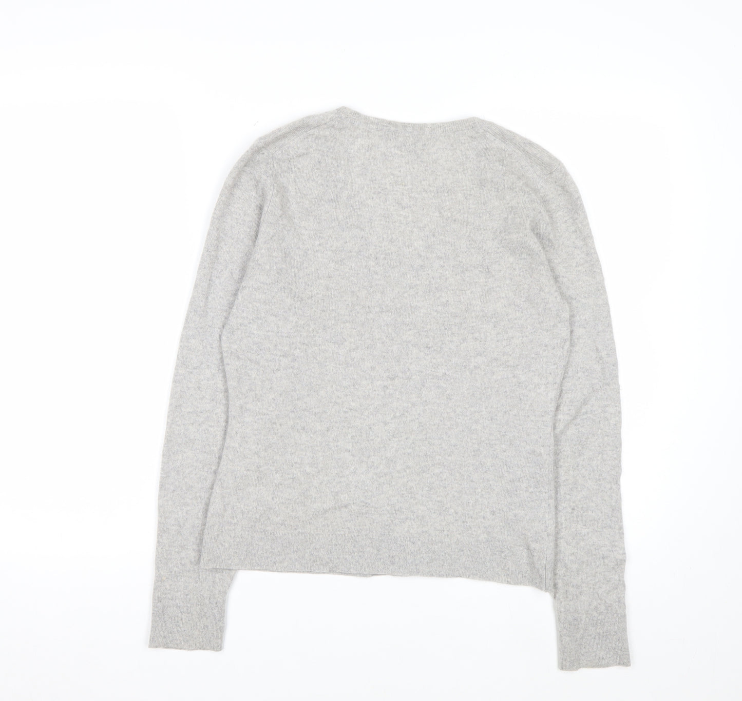 Ann Taylor Women Grey 100% Cashmere V-Neck Jumper Size S