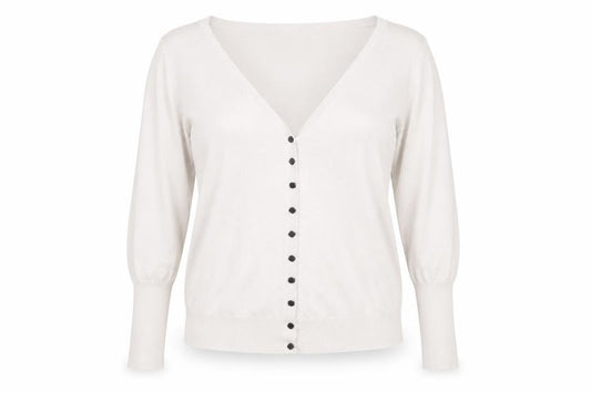 Front view of French Connection Women's Beige XL Button Cardigan Knitwear