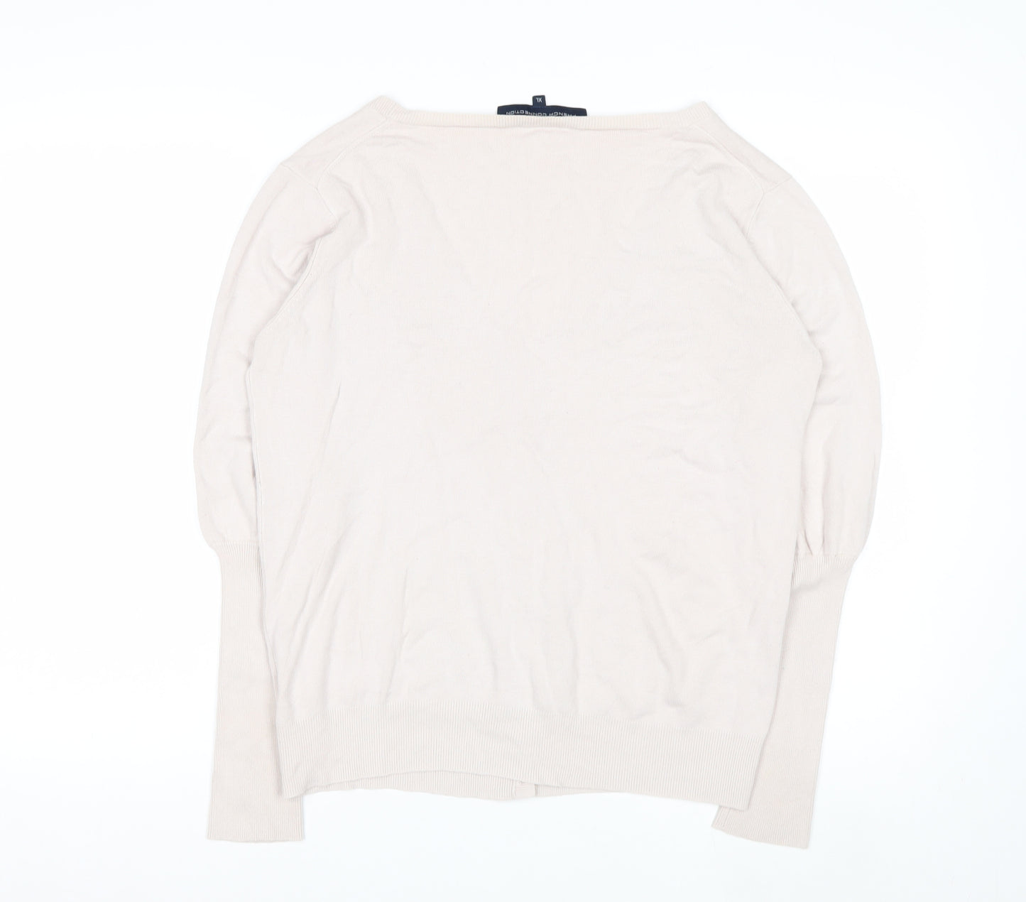 French Connection Women's Beige XL Button Cardigan Knitwear