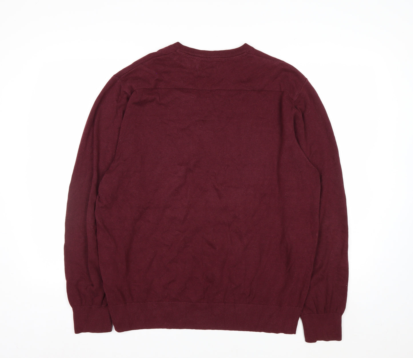 IZOD Men's Red Cotton V-Neck Pullover Jumper XL