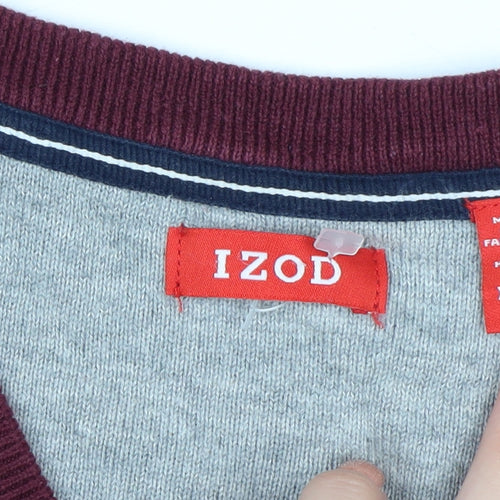 IZOD Men's Red Cotton V-Neck Pullover Jumper XL