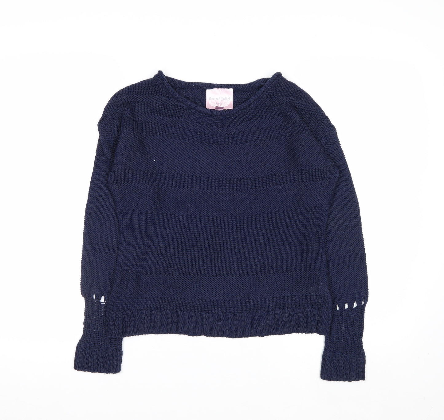Romeo & Juliet Couture Women's Blue Knit Pullover Jumper Size S